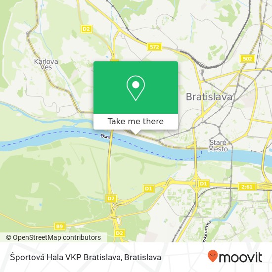 Športová Hala VKP Bratislava mapa