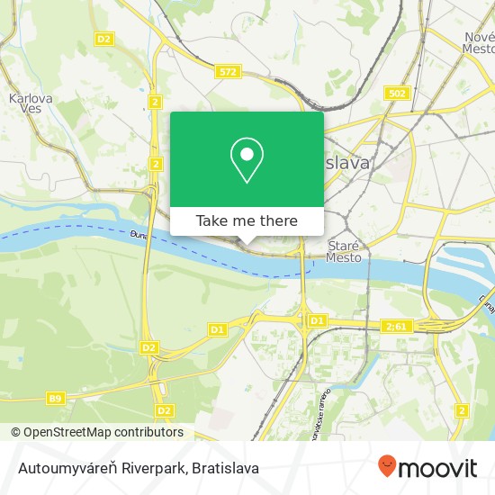 Autoumyváreň Riverpark mapa