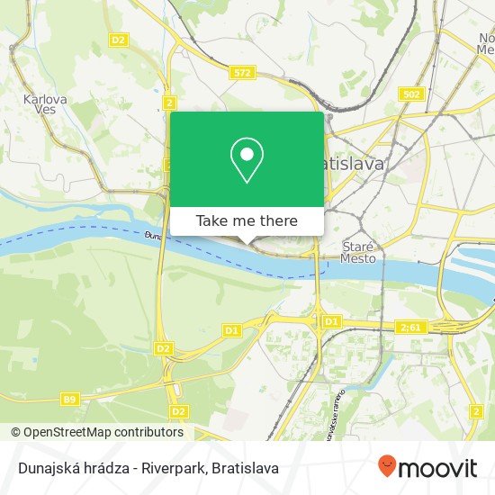 Dunajská hrádza - Riverpark mapa