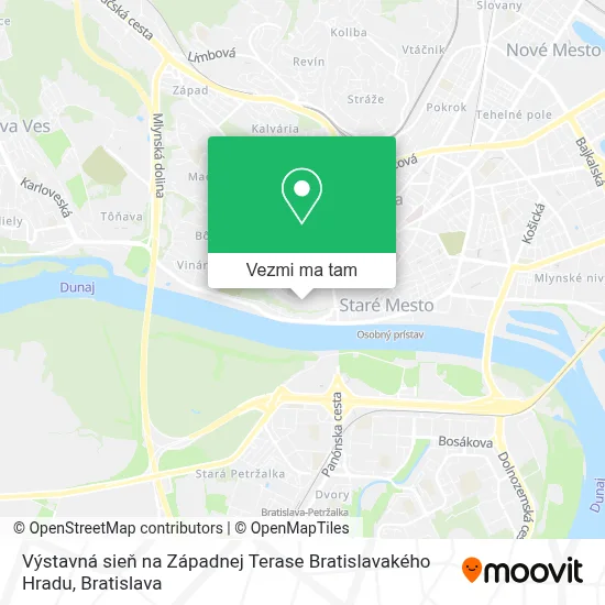 Výstavná sieň na Západnej Terase Bratislavakého Hradu mapa