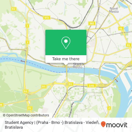 Student Agency | (Praha - Brno -) Bratislava - Viedeň mapa