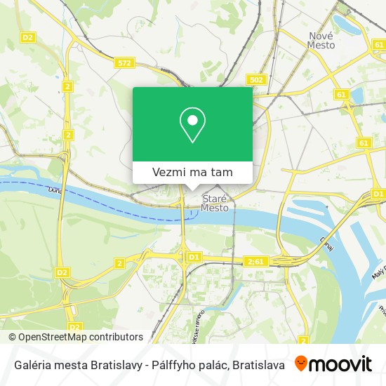Galéria mesta Bratislavy - Pálffyho palác mapa