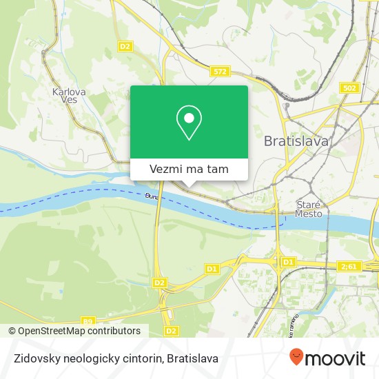 Zidovsky neologicky cintorin mapa