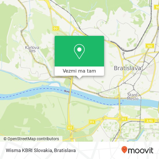 Wisma KBRI Slovakia mapa