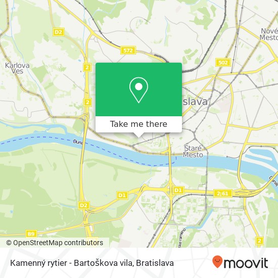 Kamenný rytier - Bartoškova vila mapa