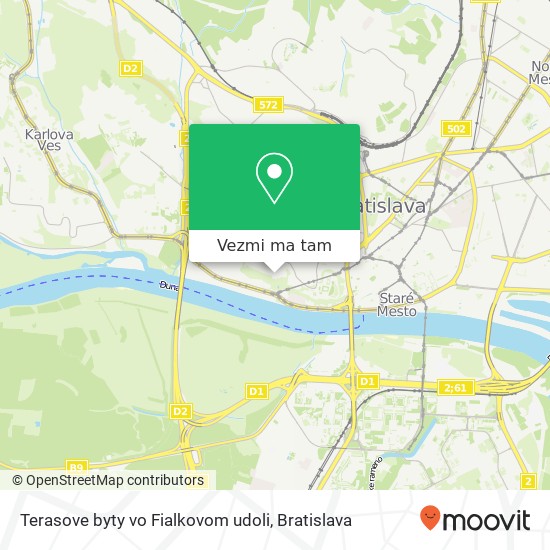 Terasove byty vo Fialkovom udoli mapa