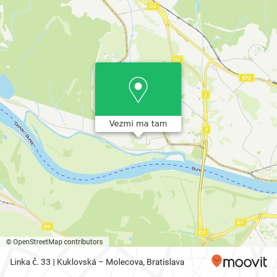 Linka č. 33 | Kuklovská – Molecova mapa