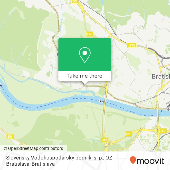 Slovensky Vodohospodarsky podnik, s. p., OZ Bratislava mapa