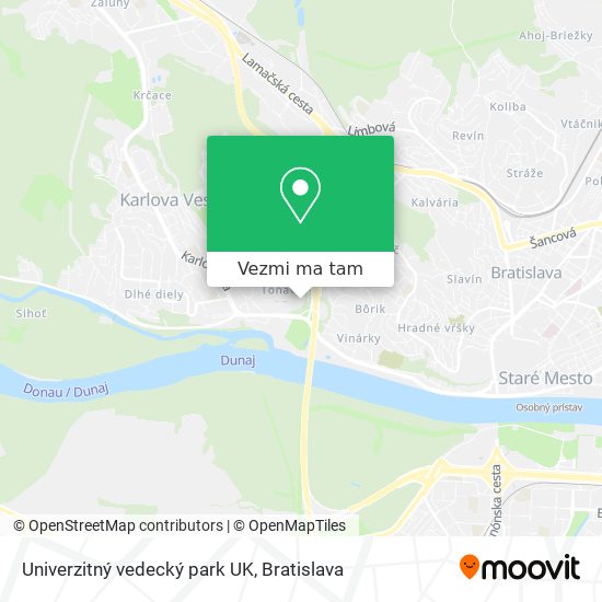 Univerzitný vedecký park UK mapa