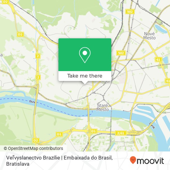 Veľvyslanectvo Brazílie | Embaixada do Brasil mapa