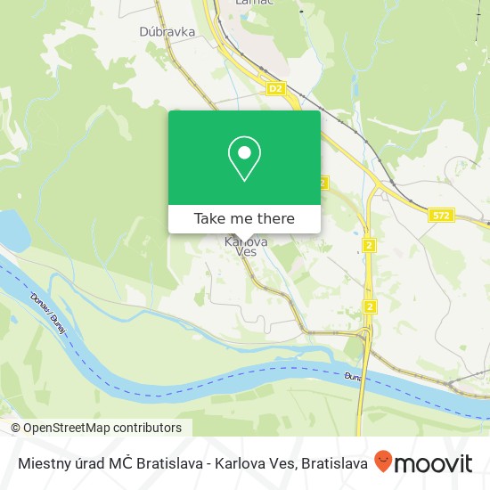 Miestny úrad MČ Bratislava - Karlova Ves mapa