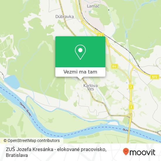 ZUŠ Jozefa Kresánka - elokované pracovisko mapa