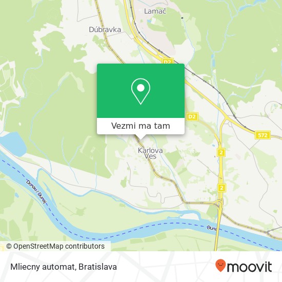 Mliecny automat mapa