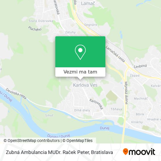 Zubná Ambulancia MUDr. Raček Peter mapa