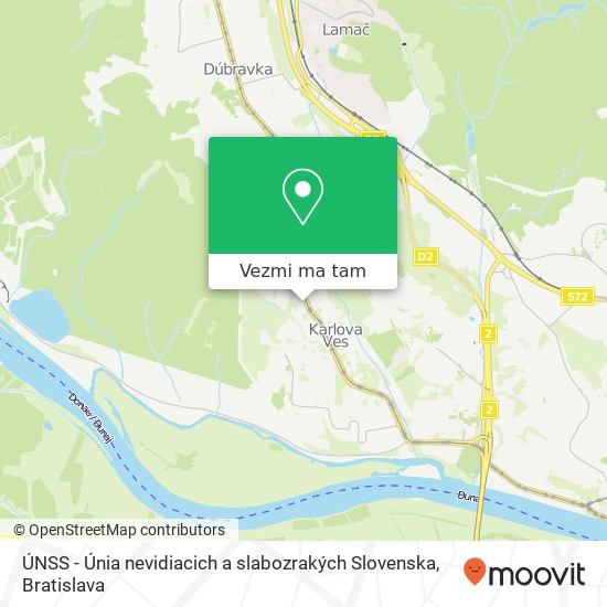 ÚNSS - Únia nevidiacich a slabozrakých Slovenska mapa