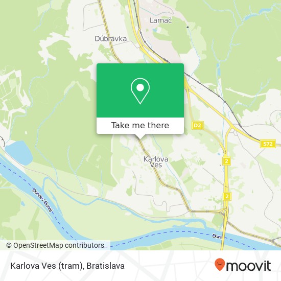 Karlova Ves (tram) mapa