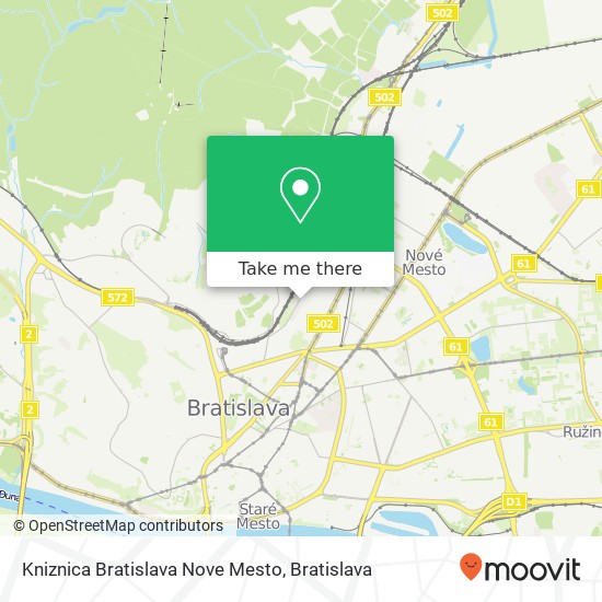 Kniznica Bratislava Nove Mesto mapa