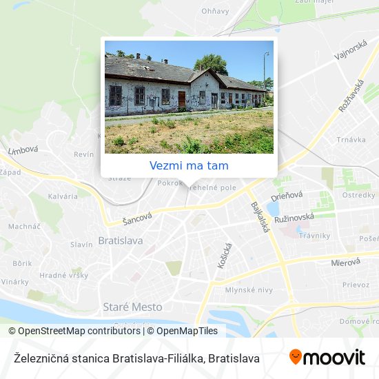 Železničná stanica Bratislava-Filiálka mapa