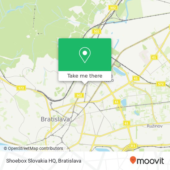 Shoebox Slovakia HQ mapa