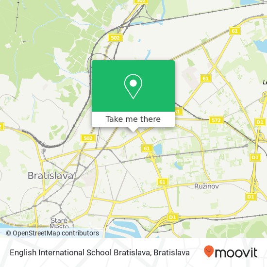 English International School Bratislava mapa