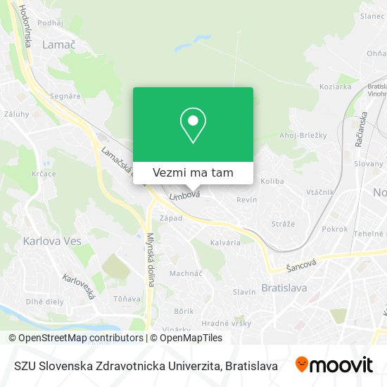 SZU Slovenska Zdravotnicka Univerzita mapa