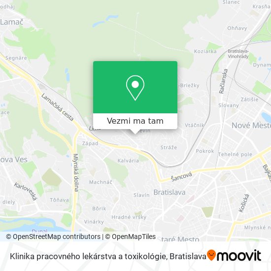 Klinika pracovného lekárstva a toxikológie mapa