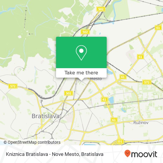 Kniznica Bratislava - Nove Mesto mapa