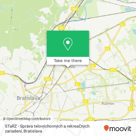 STaRZ - Správa telovýchovných a rekreačných zariadení mapa