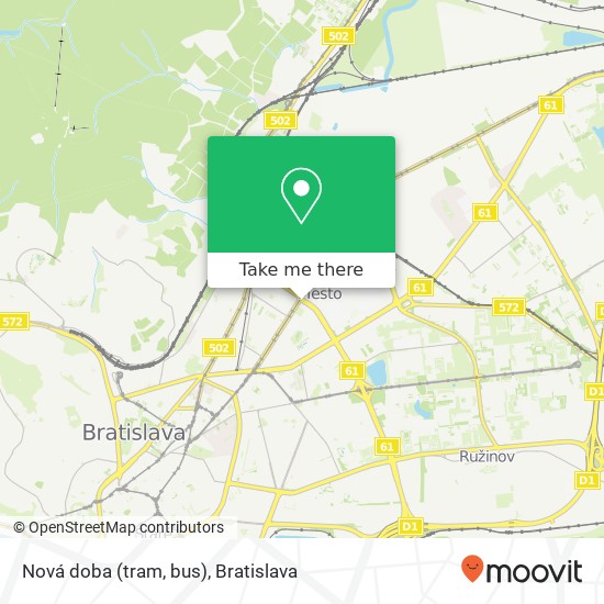 Nová doba (tram, bus) mapa