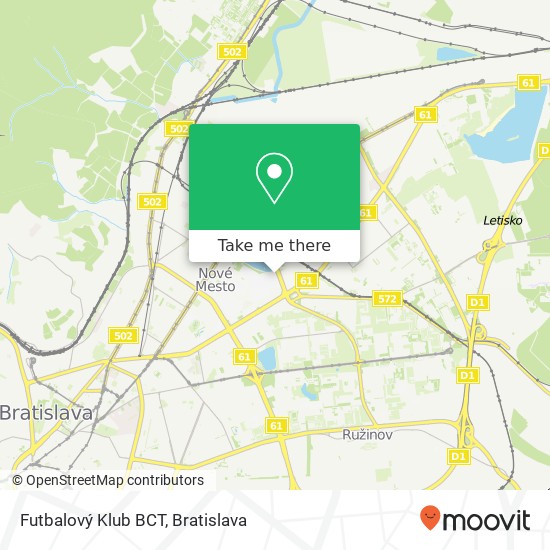 Futbalový Klub BCT mapa