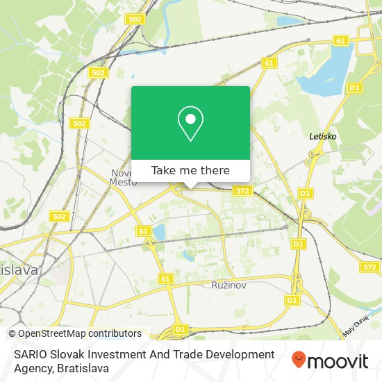 SARIO Slovak Investment And Trade Development Agency mapa