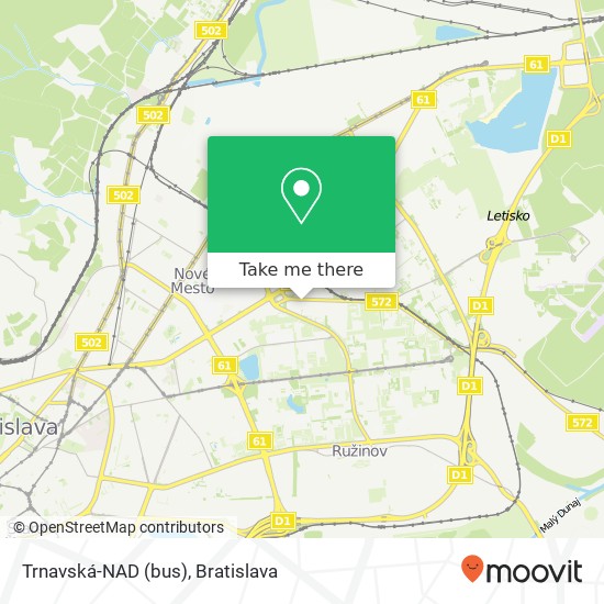 Trnavská-NAD (bus) mapa