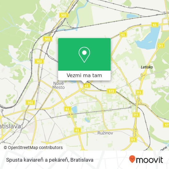 Spusta kaviareň a pekáreň mapa