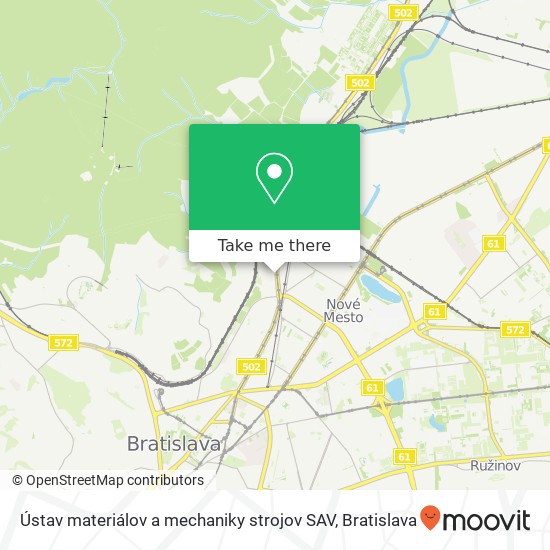 Ústav materiálov a mechaniky strojov SAV mapa