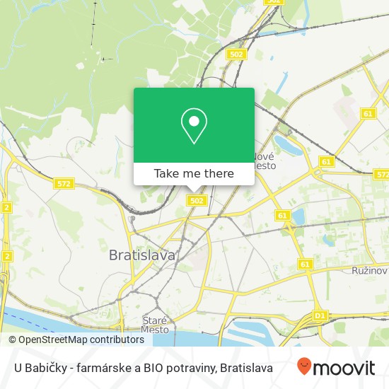 U Babičky - farmárske a BIO potraviny mapa