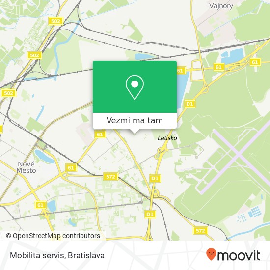 Mobilita servis mapa