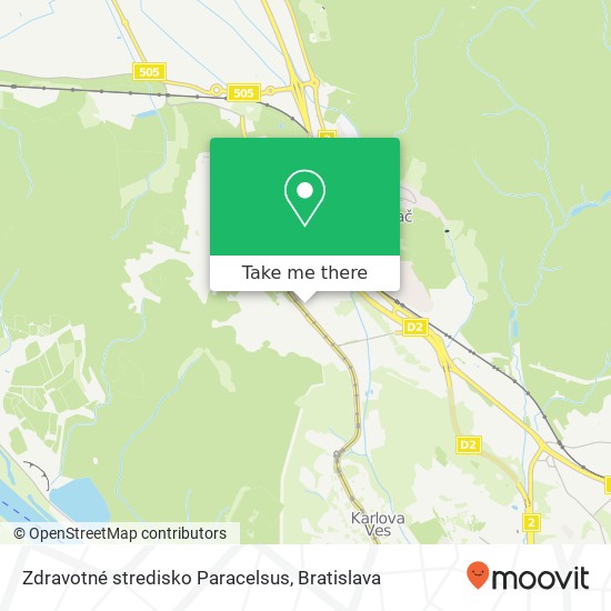 Zdravotné stredisko Paracelsus mapa