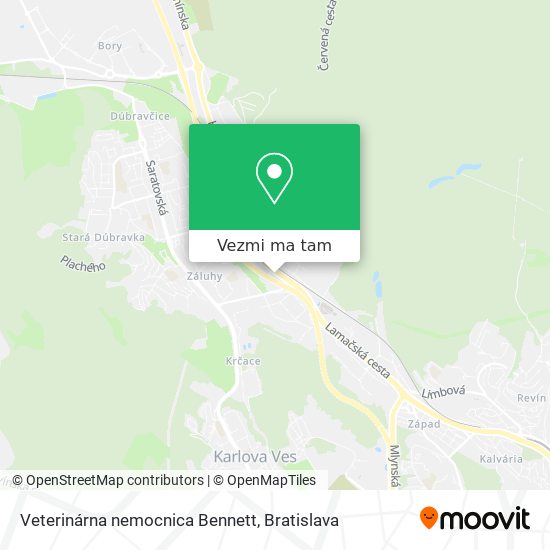 Veterinárna nemocnica Bennett mapa