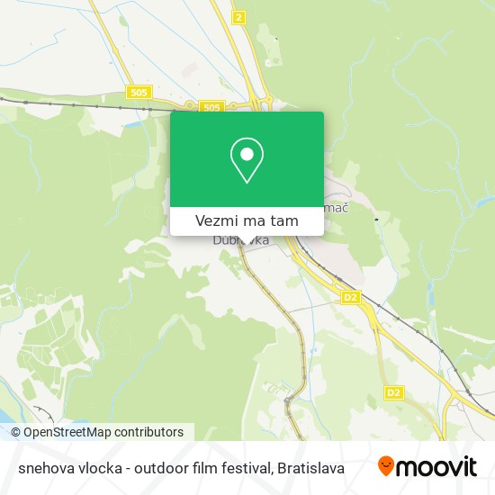 snehova vlocka - outdoor film festival mapa