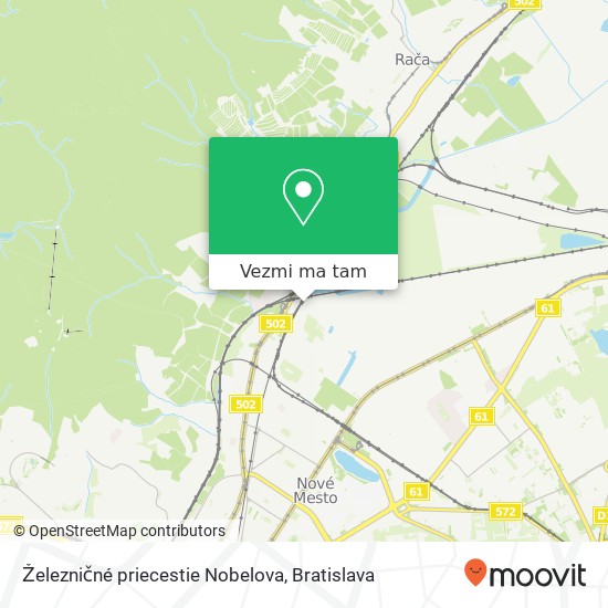 Železničné priecestie Nobelova mapa