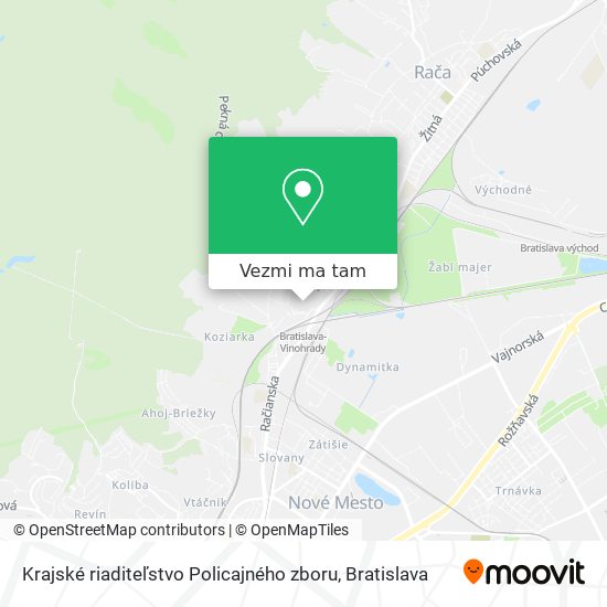 Krajské riaditeľstvo Policajného zboru mapa