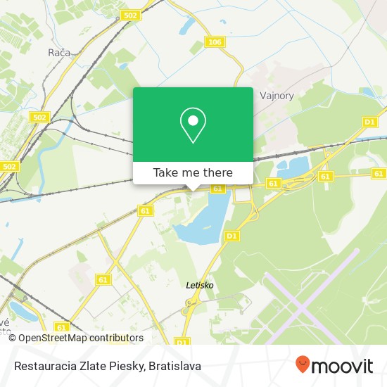 Restauracia Zlate Piesky mapa