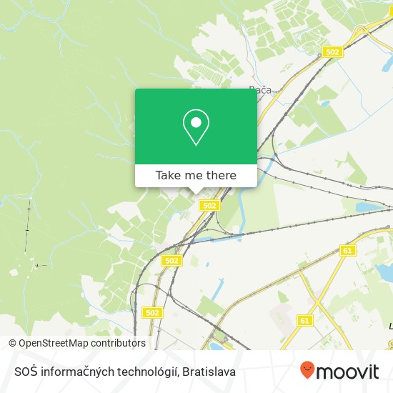 SOŠ informačných technológií mapa