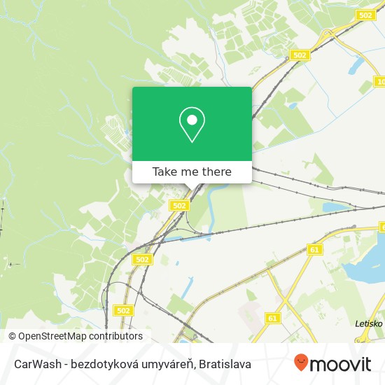 CarWash - bezdotyková umyváreň mapa