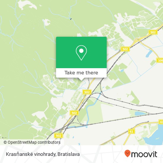 Krasňanské vinohrady mapa