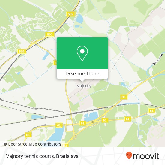 Vajnory tennis courts mapa