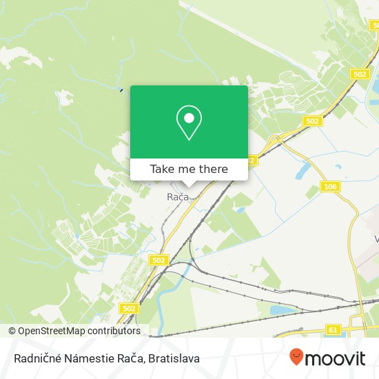 Radničné Námestie Rača mapa