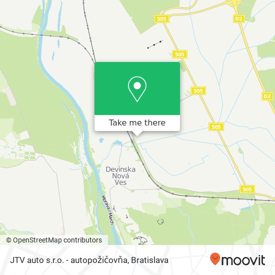 JTV auto s.r.o. - autopožičovňa mapa