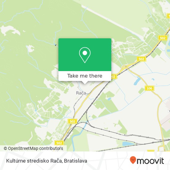 Kultúrne stredisko Rača mapa