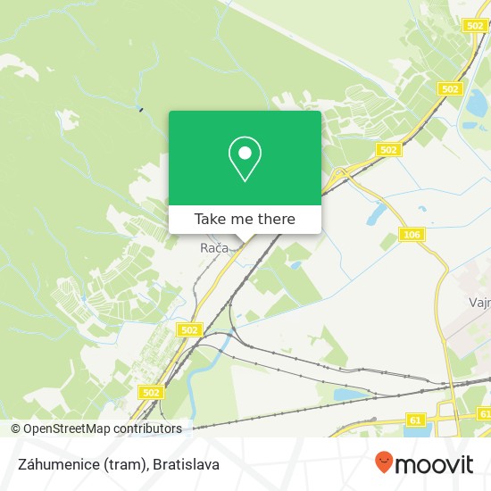 Záhumenice (tram) mapa